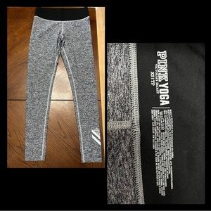 PINK Black/Grey Heather Yoga Leggings. Size XS. Great condition!